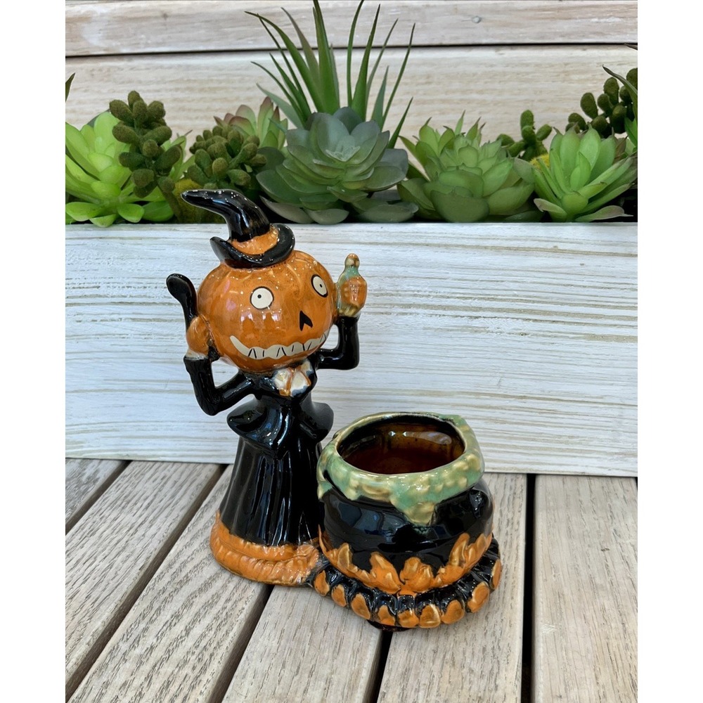 Yankee Candle Pumpkin People Boney Bunch Halloween Witch 2011 Used